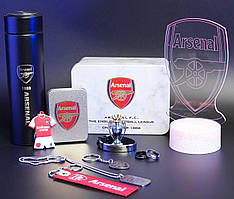 Футбольний набір Арсенал Лондон (нічник, термос, брелки, браслет, кубок, кулон, кільця) Arsenal London - Подарунок футболісту