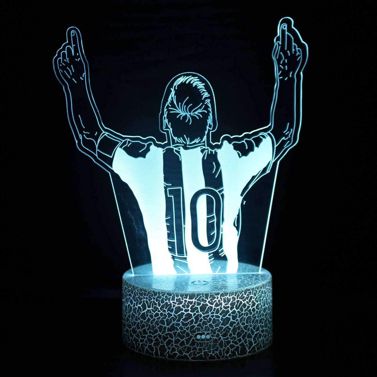 3Д Лампа - нічник - Ліонель Мессі (Lionel Messi) - Подарунок футболісту, фото 1