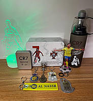 Футбольний набір Кріштіану Роналду (нічник, пляшечка брелки, кубок, фігурка, кулон, кільця) Cristiano Ronaldo Подарунок футболісту