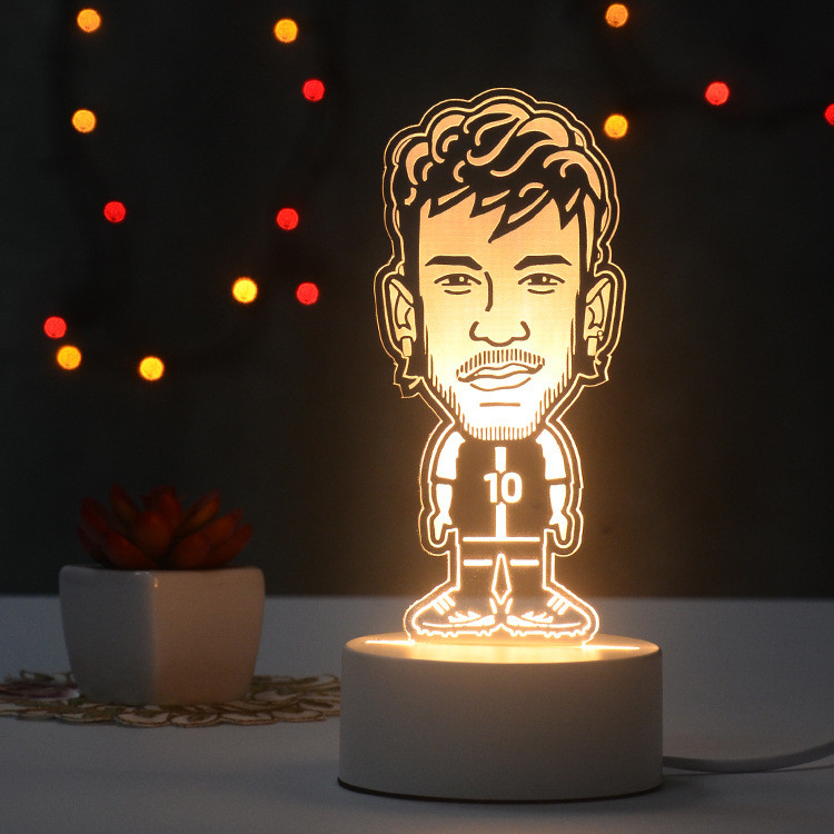 3Д Лампа - нічник - Неймар (Neymar) - Подарунок футболісту, фото 1
