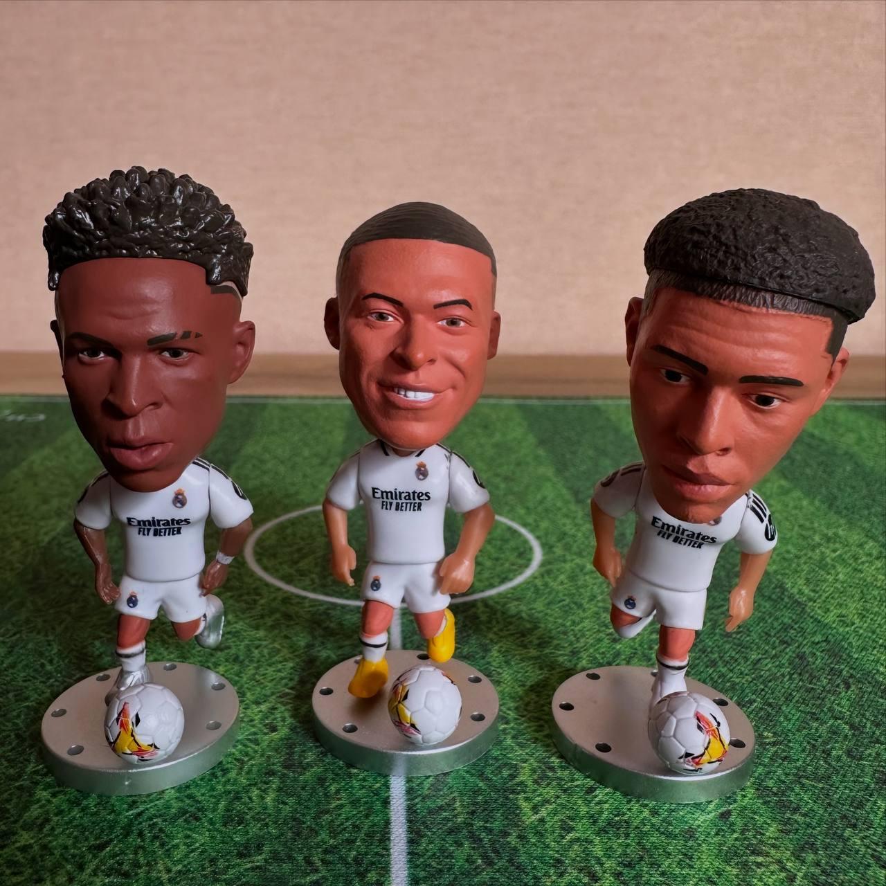 Атакувальне тріо Реал Мадрид - Вінісіус, Мбаппе, Белінгем - фігурки футболістів (комплект) 6,5 см, фото 1
