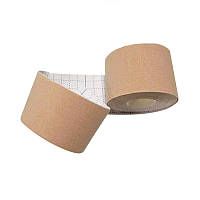 Тейп для підіймання підтримки бюста стрічка для підтягування формування грудей кінезіо тілесний Бежевий 7,5 см * 5 м
