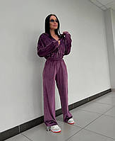Велюровий костюм жіночий кофта на блискавці та штани 42-44 46-48