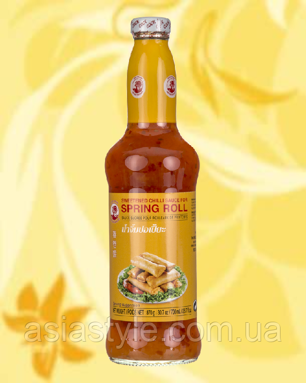 Соус солодкий чилі для спринг ролів, Sweet chilli sauce for spring rolls, Cock brand, 870г, Таїланд, Ч