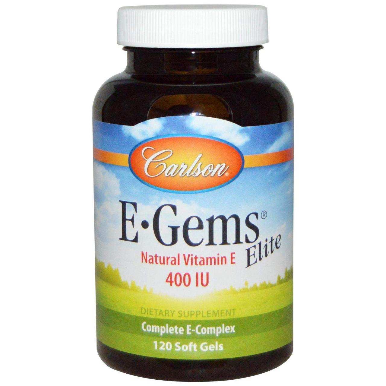 Вітамін Е, Vitamin E, Carlson, Еліт, 400 МО, 120 капсул