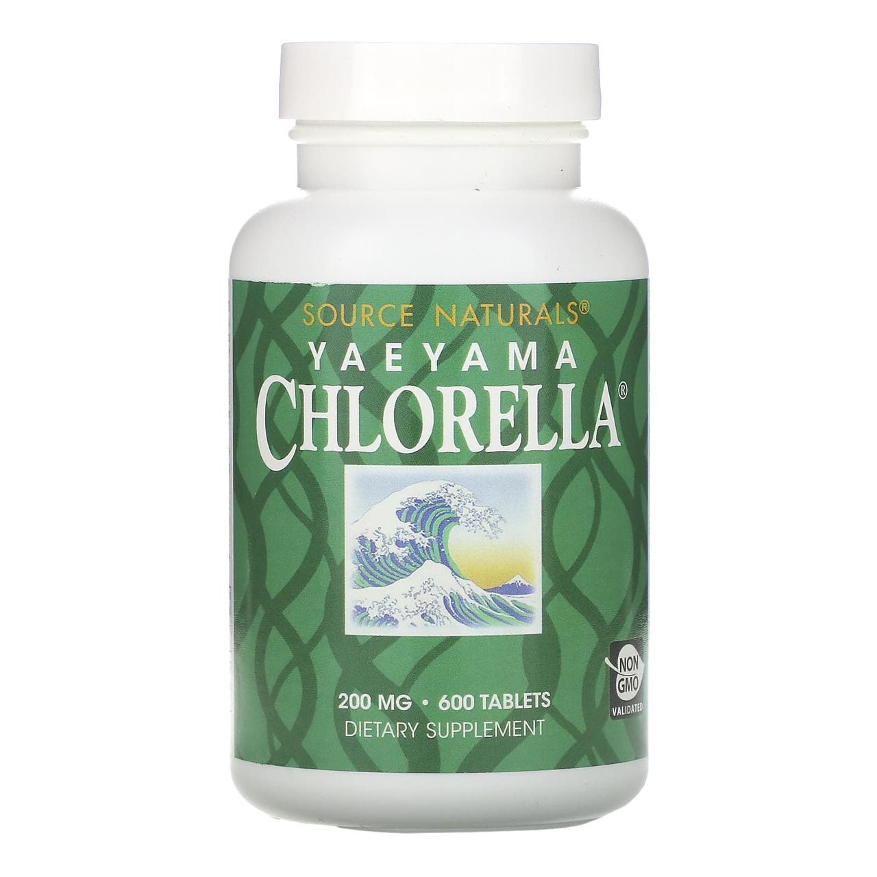 Хлорела, Yaeyama Chlorella, Source Naturals, 200 мг, 600 таблеток