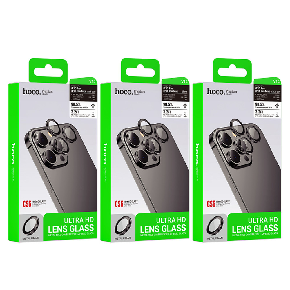 Скло для камери HOCO V14 APPLE iPhone 17, чорний