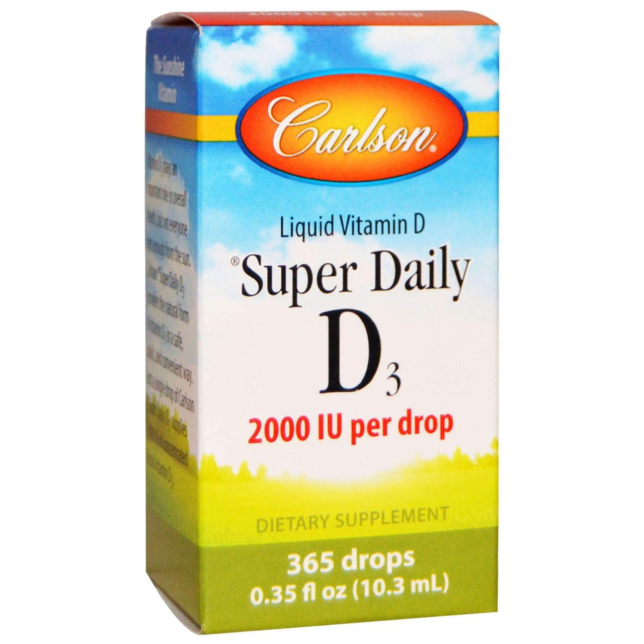 Вітамін D3, Vitamin D3, Carlson, 2000 МО, 10,3 мл.