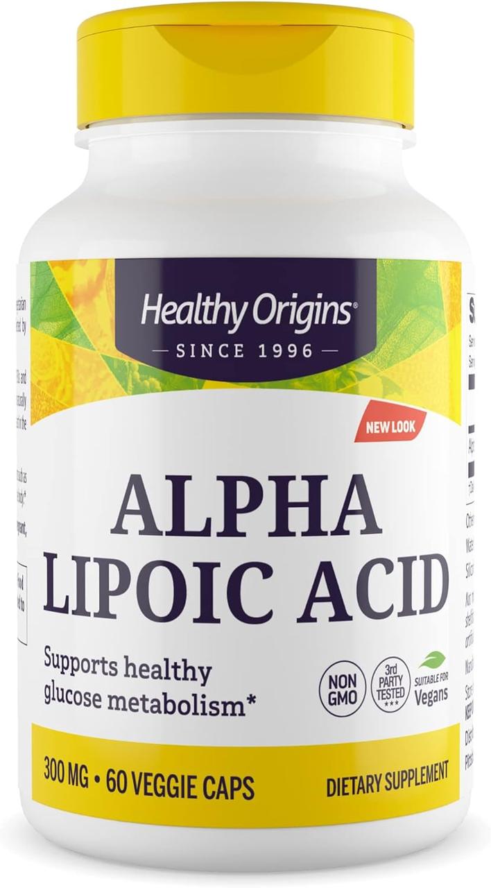 Альфа-ліпоєва кислота, Alpha Lipoic Acid, Healthy Origins, 300 мг, 60 капсул