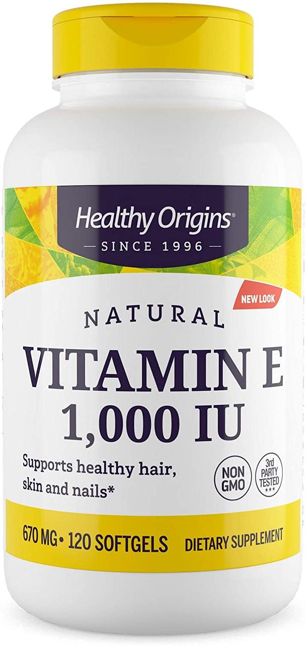 Вітамін Е, Vitamin E, Healthy Origins, 1000 МО, 120 капсул