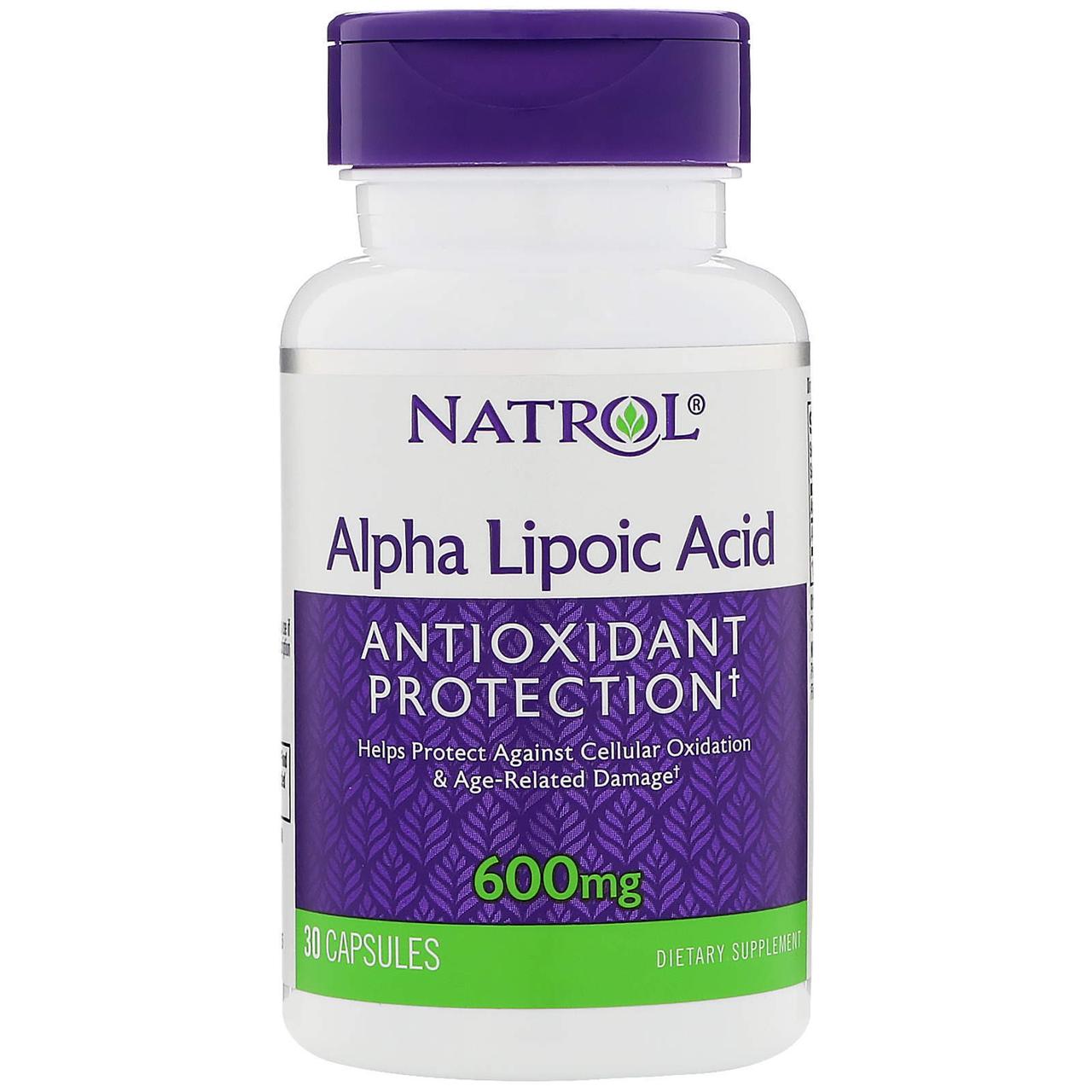 Альфа-ліпоєва кислота, Alpha Lipoic Acid, Natrol, 600 мг, 30 капсул