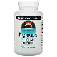 Фосфатидилхолін в лецитині, Phosphatidyl Choline, Source Naturals, 420 мг, 180 капсул