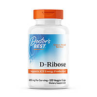 Д рибоза, D-Ribose with BioEnergy Ribose, Doctor's Best, з BioEnergy Ribose, 850 мг, 120 веганських капсул (170 мг у капсулі)