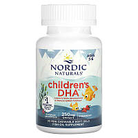 Риб&#39;ячий жир для дітей, Children&#39;s DHA, Nordic Naturals, вік 3-6 років, полуниця, 90 міні-жувальних гелевих капсул