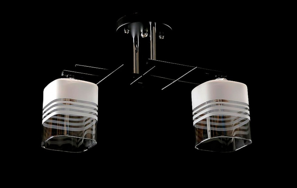 Люстра з плафонами L6910B/2 (BLK+CR)