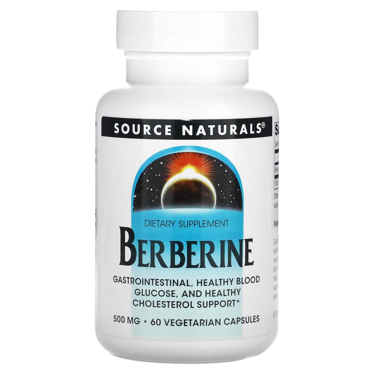 Берберин, Berberine, Source Naturals, 500 мг, 60 вегетаріанських капсул