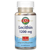 Лецитин, Lecithin, KAL, 1200 мг, 50 гелевих капсул