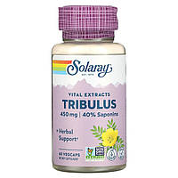 Трибулус, Tribulus Extract, Solaray, для чоловіків, 450 мг, 60 вегетаріанських капсул