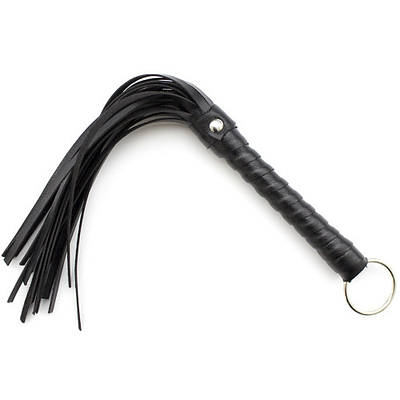 Флогер міні, екошкіра, чорний, 28 см