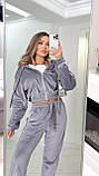 Костюм жіночий Кофта на блискавці та штани велюровий 42-44 46-48, фото 2