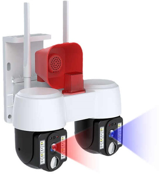 IP Wi-Fi Подвійна камера відеоспостереження на 6 МП з 2 об'єктивами та сиреною A2S (V380Pro)