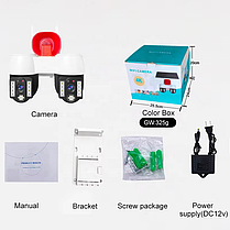 IP Wi-Fi Подвійна камера відеоспостереження на 6 МП з 2 об'єктивами та сиреною A2S (V380Pro), фото 2