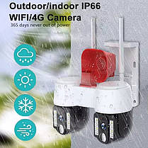 IP Wi-Fi Подвійна камера відеоспостереження на 6 МП з 2 об'єктивами та сиреною A2S (V380Pro), фото 4