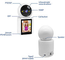 Настільна камера, відео няня 2.8" Wi-Fi V3 iCSee, фото 5