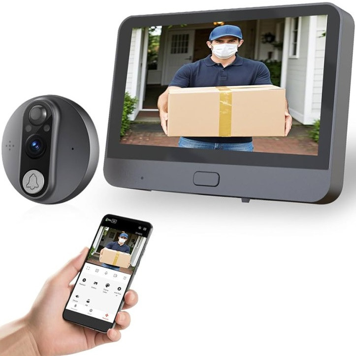 Бездротовий Wi-Fi відеодомофон дверного вічка Tuya Smart Video Doorbell ED-300PA