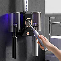 Тримач для зубної щітки 2 чашки з диспенсером-дозатором + стерилізатор RA-932, фото 3