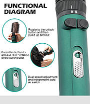 Фен щітка для волосся 2в1 VGR V-498, стайлер браш, фото 5