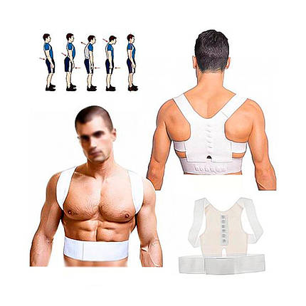 Магнітний коректор постави реклінатор для спини Magnetic Posture Support від сувулості ортопедичний розмір XL, фото 2