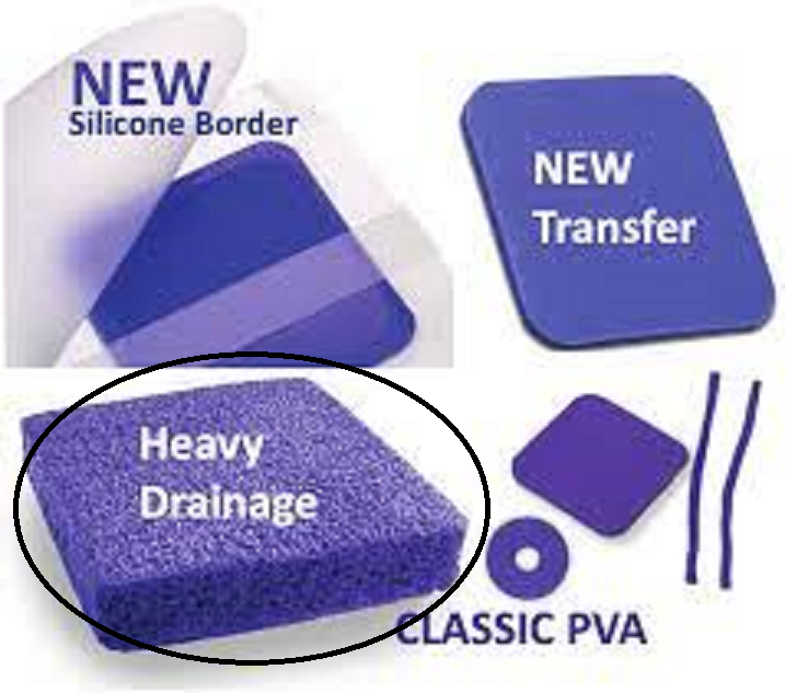 Бактеріостатична, пов'язка поглинаюча  Hydrofera Blue classic Foam Dressings Heavy Drainage 6×6- 15х15см (HBHD6675)