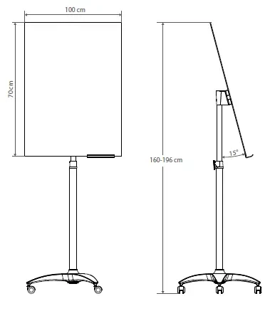Габаритні розміри скляного фліпчарту