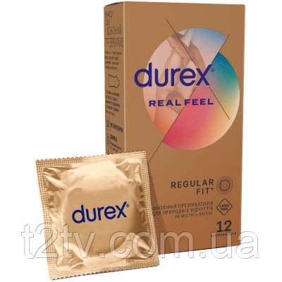 Презервативи Durex Real Feel з синтетичного латексу (безлатексні) 12 шт. (5052197026719)