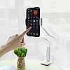 Настільний тримач для смартфона телефону на гнучкій ніжці для ліжка на стіл гнучкий Borofone білий, фото 7