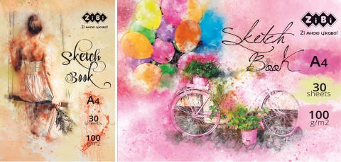 Скетчпад А4 на твердій основі, 30 аркушів, клеєний, білий блок 100 гм2, ART Line, фото 1