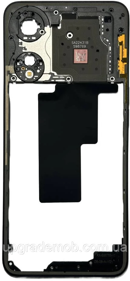 Середня частина (рамка корпуса) Oppo A78 4G чорна + Скло камери!, фото 1