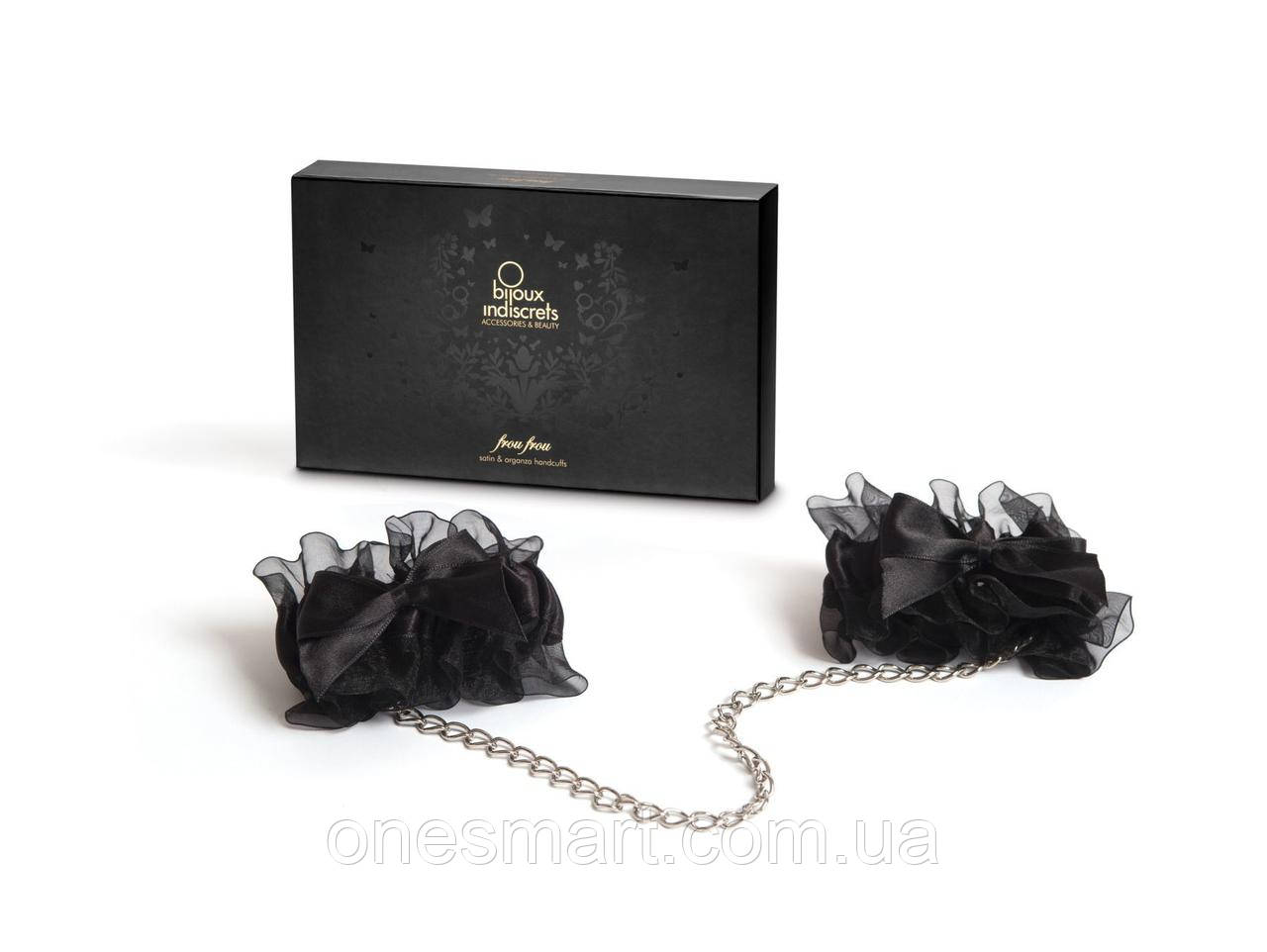 Наручники Bijoux Indiscrets Frou Frou стильний аксесуар для романтичних ігор з атласу і органзи, фото 1