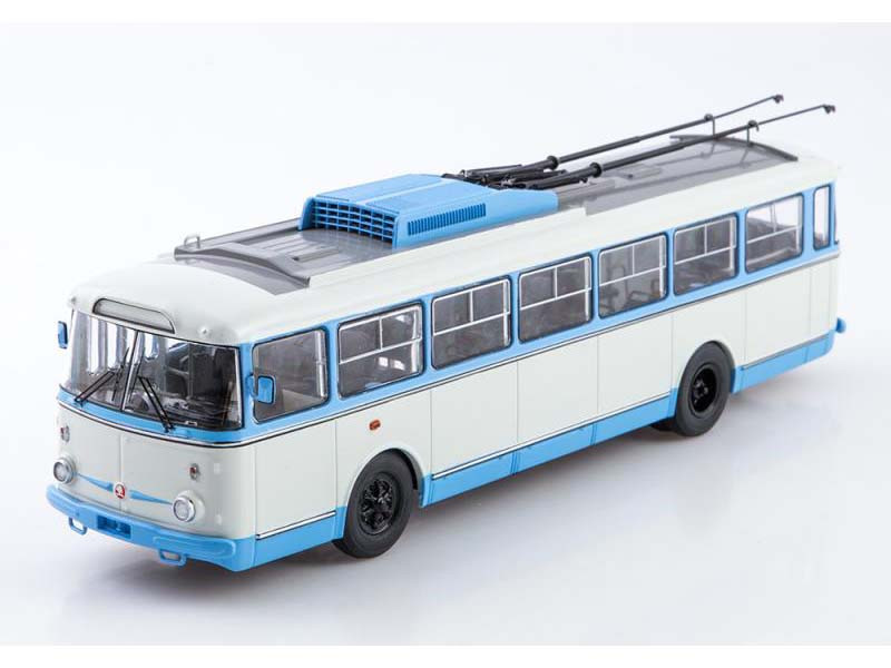 Модель тролейбус Skoda-9TR (білий-синій) | SSM