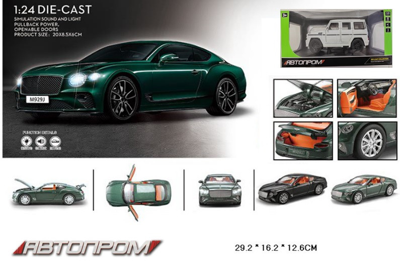 Машина мет. АВТОПРОМ 1:24,3 кольори, батар, світ., звук, двері відкр., в кор.29*16*12,6см /12/