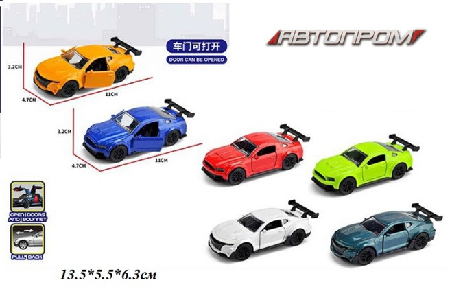 Машина мет. АВТОПРОМ 1:43,6 кольорів, відкр.двері, кор.13,5*6,5*5,5см /96-2/