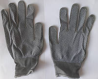 Рукавички (WE2141) трикотажні нейлонові, сiрий колiр, бiла крапка WERK