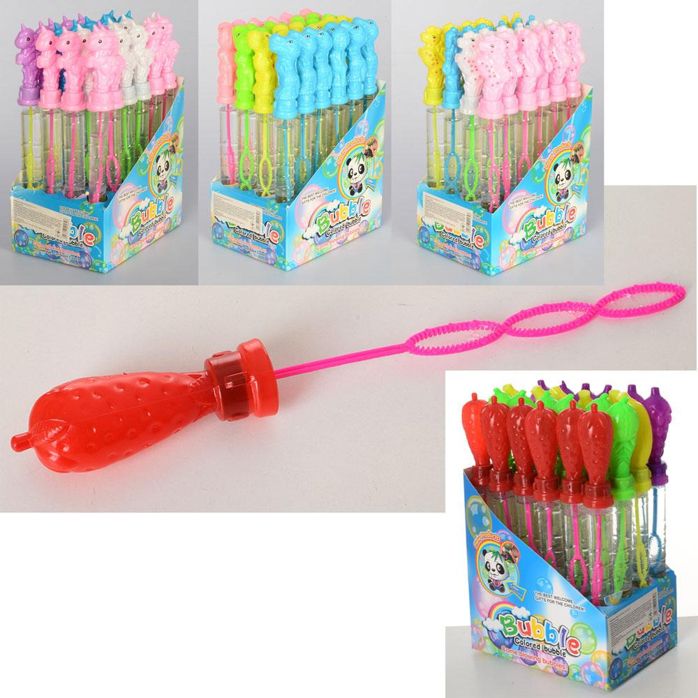 Мильні бульбашки меч, 25см, 4в (єдинор, кінь, диноз, фрукти), 24шт в кор. 17-25-12см /12/288/, фото 1