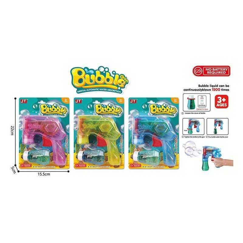 Пістолет з мильними бульбашками 3 кольори, на листі, МІКС ВИДІВ /120-2/, фото 1