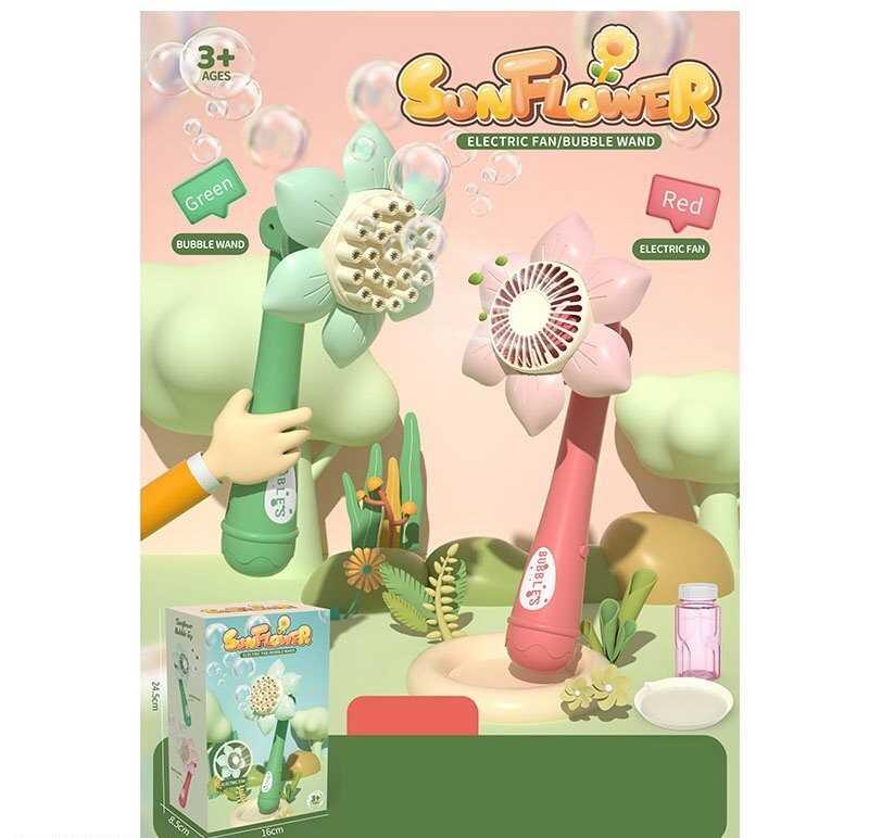 Установка з мильними бульбашками 2 кольори, механічний принцип, 2 насадки, пляшечка з мильним розчином, посудина, в кор. /60/, фото 1