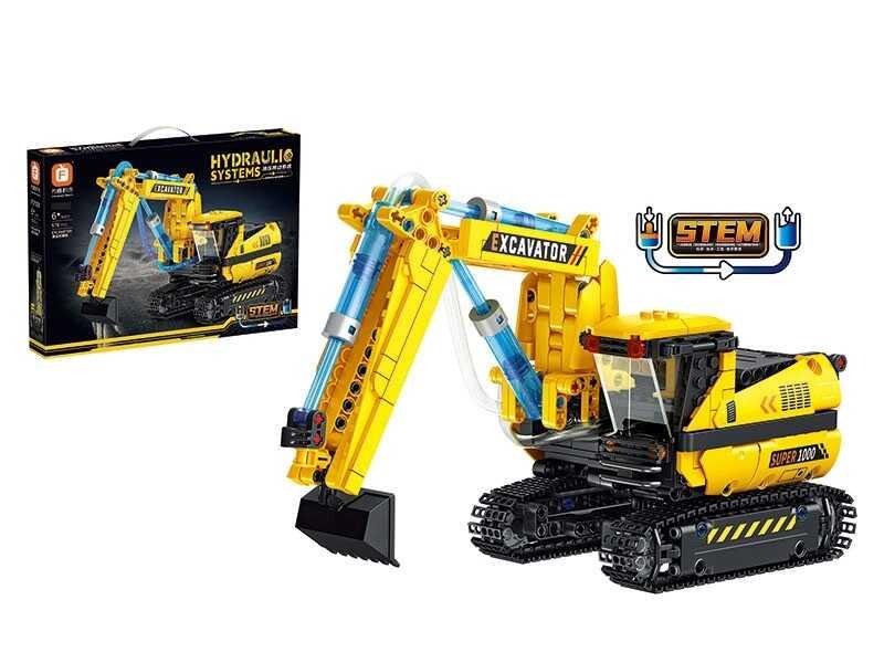 Конструктор “Екскаватор”, 554 деталі, гідравлічний механізм, в кор. /18/, фото 1