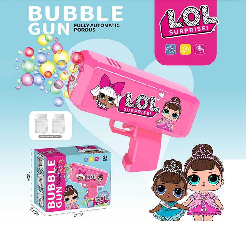 Пістолет з мильними бульбашками автоматичне видування бульбашок, на батарейках, 2 пляшечки з мильним розчином, в кор. /60/, фото 1