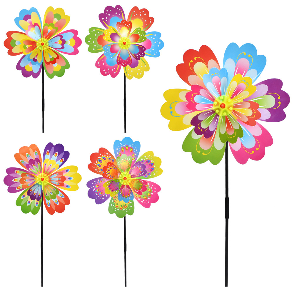 Вітрячок квітка, діам.31см, паличка 52см, мікс видів, у пак., 32-31-3см /100/, фото 1