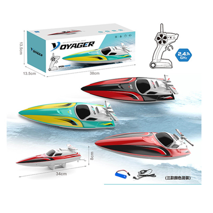 Р/К катер 2,4G, акум, 34см, USBзарядне, 3 кольори, в кор-ці, 38-13,5-13,5см /12/, фото 1